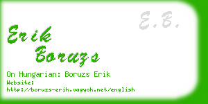 erik boruzs business card